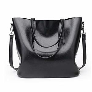 Leather Top Handle Satchel Tote Bags – Classic Purses (Black)